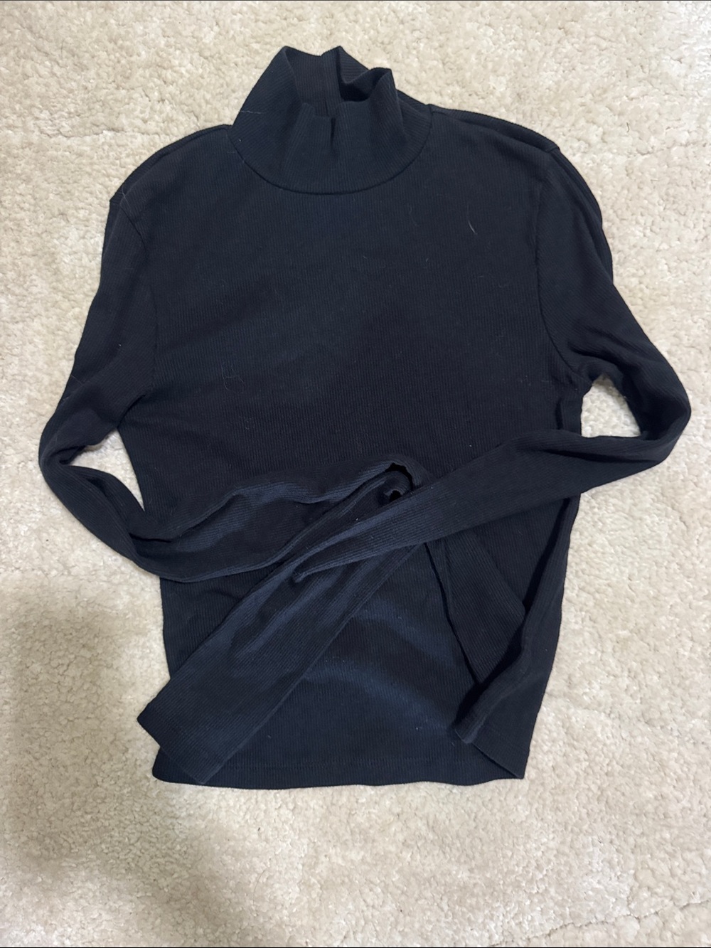 American Eagle Outfitters Black Ribbed Turtleneck Sweater